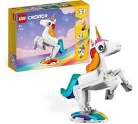 lego Creator 3 in 1 - Unicorno Magico con Arcobaleno, Cavalluccio Marino o Pavone Costruzioni per Bambini da 7+ Anni - 31140