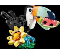 LEGO Creator 3 in 1 Animali Selvatici: Tucano Tropicale con Fiore - Animale Giocattolo Trasformabile in Farfalla o Pesce Tropicale - Regalo Creativo per Bambine e Bambini da 7 Anni in su - 31173