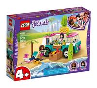 lego friends - il furgone dei frullati - playset con emma, 2 delfini e una spiaggia - 41397