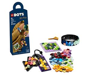 LEGO 41808 DOTS Pack Accessori Hogwarts, Kit Fai da Te a Tema Harry Potter per Creare Gioielli, Braccialetto, 2 Bag Tag e Toppa da Cucire, Giochi per Bambini