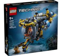 Lego technic 42201 sottomarino per esplorazioni abissali, giocattolo con eliche mobili e cabina apribile, giochi bambini 9+