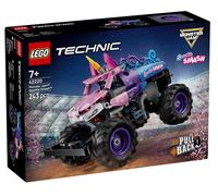 LEGO Technic Monster Jam Sparkle Smash a Retrocarica - Camion Giocattolo Pull-Back - Auto da Corsa a Tema Unicorno Rosa - Regalo Creativo di Compleanno per Bambini e Bambine da 7 Anni in su - 42220