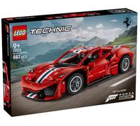 LEGO Technic Auto Ferrari 488 PISTA - Macchina Giocattolo con Motore V8, Sterzo e Differenziale - Decorazione da Cameretta - Regalo per Gamer, Bambini e Fan degli Sport Motoristici da 9 Anni - 42235