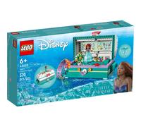 Lego disney princess 43229 lo scrigno di ariel, gioco apribile con piattaforma girevole e personaggi, film la sirenetta 2023