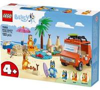 LEGO Bluey: Vacanza sulla Spiaggia della Famiglia di Bluey con Macchina Giocattolo, 3 Minifigure tra cui Bingo e Chilli, 2 Surf, Castello di Sabbia e Accessori - Regalo per Bambini 4+ Anni - 11202