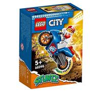 lego city stuntz - stunt bike razzo - lego 60298 meccanismo a spinta e minifigura pilota rocket racer anni 5+