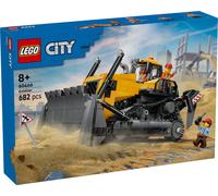lego city - bulldozer giallo - lego 60466 3 minifigure, mattoncini aggiuntivi e segnali stradali anni 8+ 682pz