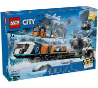 LEGO City Treno Espresso Artico degli Esploratori - Include un Treno Giocattolo Telecomandato con Spazzaneve, Gru, 30 Binari, 6 Minifigure e Funzione Caduta Massi - Regalo per Bambini da 7 Anni 60470