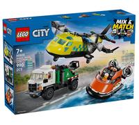 LEGO® City Aereo, Furgone con Piattaforma Elevatrice e Veicolo Hovercraft Remix 60505