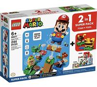 Lego 66677 Super Mario 2 in 1 Super Pack Building Kit (Contains Lego 71360 Adventures with Mario and Lego 71393 Bee Mario) Collectible Toy for Creative Kids 6+