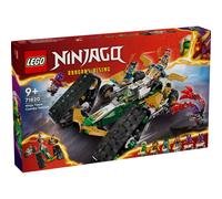 LEGO NINJAGO 71820 - Veicolo combo Ninja Team 4 in 1, set da gioco per bambini con aliante, fuoristrada e 2 giocattoli per moto, regalo di compleanno per ragazzi e ragazze, giocattolo Ninja con 6