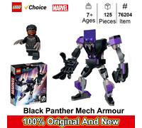 LEGO 76204 Kit di costruzione dell'armatura Marvel Black Panther Mech; Mech da collezione e minifigure per bambini di supereroe dai 7 anni in su (124 pezzi)