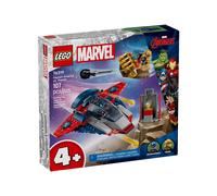 LEGO ǀ Marvel Capitan America Contro Thanos - Giocattolo Avengers con Aereo e 2 Minifigure con Accessori Incluso lo Scudo di Cap - Regalo da Supereroi per Bambini da 4 Anni in su - 76319