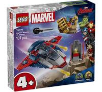LEGO ǀ Marvel Capitan America Contro Thanos - Giocattolo Avengers con Aereo e 2 Minifigure con Accessori Incluso lo Scudo di Cap - Regalo da Supereroi per Bambini da 4 Anni in su - 76319