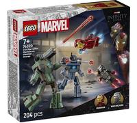 LEGO ǀ Marvel Iron Man e War Machine Contro i Droni Hammer - Giocattolo da Costruire con 2 Minifigure e 2 Action Figure con Shooter - Regalo da Supereroi per Bambini da 7 Anni in su - 76320