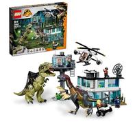 LEGO Jurassic World l’Attacco del Giganotosauro e del Terizinosauro, Dinosauri Giocattolo e 6 Minifigure, Giochi per Bambini e Bambine, Idee Regalo di Compleanno, Dino 76949