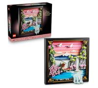 lego art - paesaggio giapponese con ciliegi fioriti - lego 31218 cornice con monte fuji, sakura e cascata 1892pz anni 18+