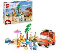 LEGO Bluey: Vacanza sulla Spiaggia della Famiglia di Bluey con Macchina Giocattolo, 3 Minifigure tra cui Bingo e Chilli, 2 Surf, Castello di Sabbia e Accessori - Regalo per Bambini 4+ Anni - 11202