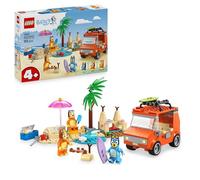 LEGO Bluey: Vacanza sulla Spiaggia della Famiglia di Bluey con Macchina Giocattolo, 3 Minifigure tra cui Bingo e Chilli, 2 Surf, Castello di Sabbia e Accessori - Regalo per Bambini 4+ Anni - 11202