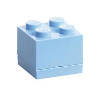 Lego Box 4, Mini Contenitore Lego a 4 Bottoncini, Scatola Snack, Azzurro, 4.6 x 4.6 x 4.3 cm