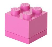 Lego Box 4, Mini Contenitore Lego a 4 Bottoncini, Scatola Snack, Rosa, 4.6 x 4.6 x 4.3 cm