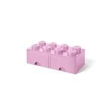 LEGO Brick 2 Drawers Stackable Storage with 8 Knobs, in Light Purple