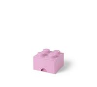 LEGO Brick Drawer, 4 Knobs, 1 Drawer, Stackable Storage Box, rosa chiaro
