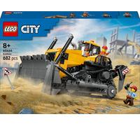 lego city - bulldozer giallo - lego 60466 3 minifigure, mattoncini aggiuntivi e segnali stradali anni 8+ 682pz