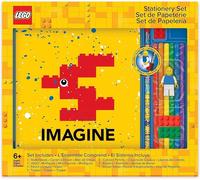 LEGO cancelleria,set LEGO per disegnare con quaderno "Imagine", minifigure LEGO classica, matite colorate, stickers e 2x4 gomme da cancellare a forma di mattoncino LEGO