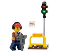 LEGO città: operaio edile, con, martello pneumatico, e, semaforo