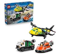 LEGO City 3 in 1 Remix Aereo, Camion di Servizio e Hovercraft Giocattolo - Kit Veicoli Modello Mix & Match con 3 Minifigure - Idea Regalo STEM di Compleanno per Bambini da 7 Anni in su - 60505