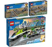 Lego City 60337 - Set di 3 binari rapidi persone, 60238 Soft & 60205