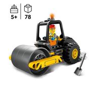 LEGO City 60401 Rullo stradale da cantiere, modello di camion giocattolo con minifigure di operai