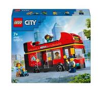 lego city - autobus turistico rosso a due piani - lego 60407 con veicolo in stile londinese e 5 minifigure anni 7+ 384pz