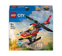 LEGO City 60411 Elicottero dei Pompieri, Veicolo Giocattolo con 2 Elementi Lancia-Acqua e Minifigure, Giochi per Bambini 5+