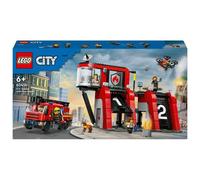 LEGO City 60414 Caserma dei Pompieri e Autopompa con Camion Giocattolo