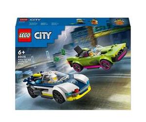 LEGO City 60415 Inseguimento della Macchina da Corsa, 2 Modellini di Auto della Polizia, Giocattolo per Bambini di 6+ Anni