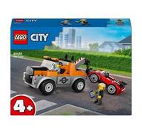 LEGO City 60435 Autogrù e Officina Auto Sportive Giocattolo, Giochi da Meccanico Bambini 4+ con Camion e Macchina da Costruire