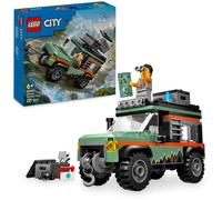 Lego city 60447 fuoristrada di montagna 4x4 - jeep giocattolo da costruire, giochi per bambini 6+ con 1 minifigure e accessori