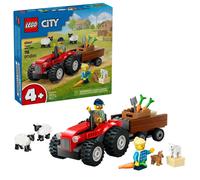 Trattore rosso con rimorchio e pecora Lego City