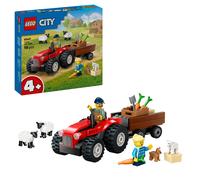Trattore rosso con rimorchio e pecora Lego City