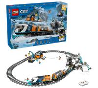 LEGO City Treno Espresso Artico degli Esploratori - Include un Treno Giocattolo Telecomandato con Spazzaneve, Gru, 30 Binari, 6 Minifigure e Funzione Caduta Massi - Regalo per Bambini da 7 Anni 60470