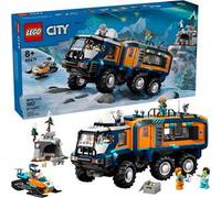 LEGO City Arctic Explorer Science Lab Truck Toy - Exploration Vehicle with Steering & Suspension - incl. a Snowscooter, 5 Minifigures & 3 Wolf Animal Figures - Gift for 8+ Year Old Boys - 60471