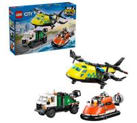 LEGO® City Aereo, Furgone con Piattaforma Elevatrice e Veicolo Hovercraft Remix 60505