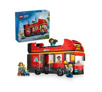 lego city - autobus turistico rosso a due piani - lego 60407 con veicolo in stile londinese e 5 minifigure anni 7+ 384pz