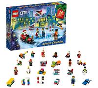 LEGO City Calendario dell'Avvento 2021, Giocattoli Natalizi per Bambini dai 5 Annicon Tappetino e 6 Personaggi, 60303