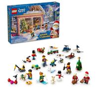 LEGO City - Calendario dell'Avvento 2024, regalo per conto alla rovescia per le festività dai 5 anni in su, 24 sorprese per bambini, divertenti figure natalizie in miniatura con maglioni festivi,