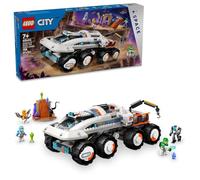 LEGO City Command Rover e Crane Loader - Set di costruzione giocattolo spaziale, 4 minifigure giocattolo astronauta, robot spaziale, 2 action figure aliene, regalo per ragazzi di 7 anni, ragazze e