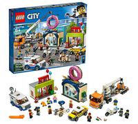 LEGO City Donut Shop Opening 60233 Store Opening Build and Play with Toy Taxi, Van and Truck with Crane, Easy Build with Minifigures for Boys and Girls (790 Pieces)