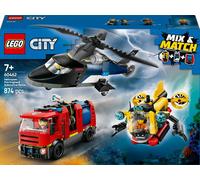 LEGO City - 60462 Elicottero, Autopompa e Sottomarino - 1 pz.